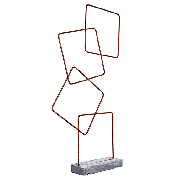 Sculpture métal abstraite "L'Equilibriste" coté