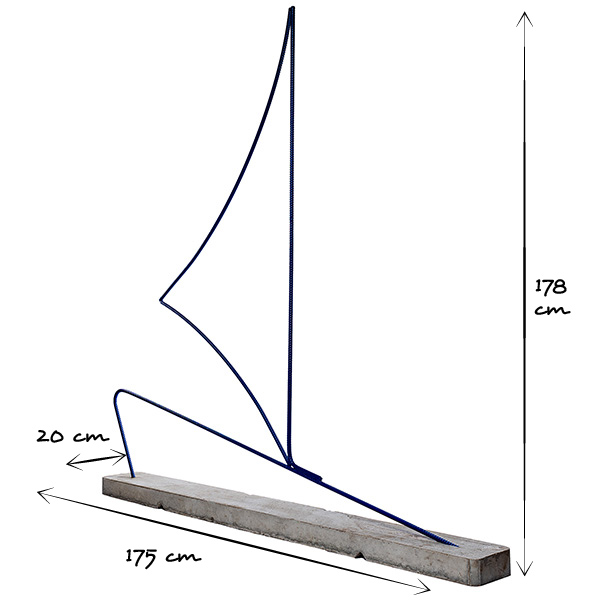 Sculpture métal bateau "L'Intrépide" dimensions