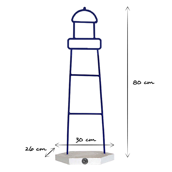Sculpture métal phare "Demi-Portions" dimensions